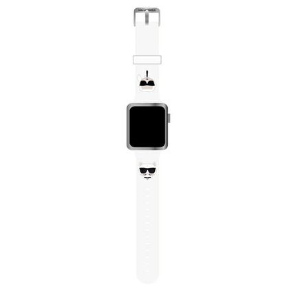 Karl Lagerfeld Pasek KLAWLSLCKW AppleWatch 42/44/45/49mm biały/white strap Silicone Karl & Choupette Heads