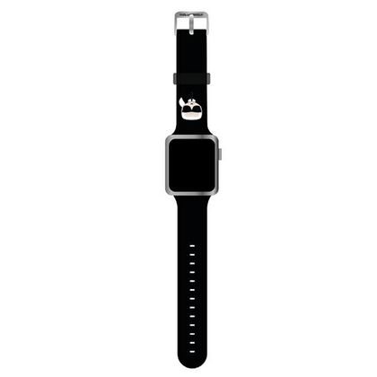 Karl Lagerfeld Pasek KLAWMSLKK AppleWatch 38/40/41mm czarny/black strap Silicone Karl Heads