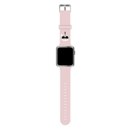 Karl Lagerfeld Pasek KLAWLSLKP AppleWatch 42/44/45/49mm różowy/pink strap Silicone Karl Heads