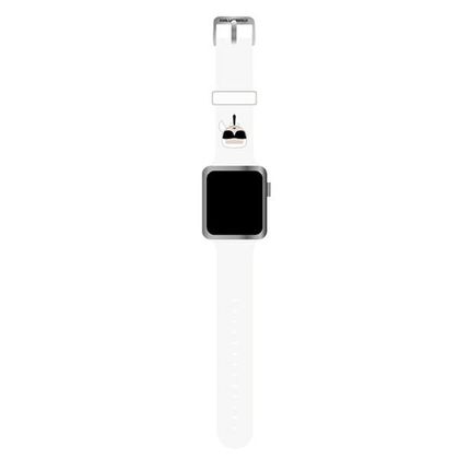 Karl Lagerfeld Pasek KLAWLSLKW AppleWatch 42/44/45/49mm biały/white strap Silicone Karl Heads