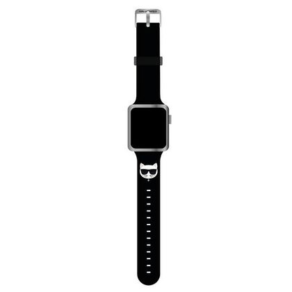 Karl Lagerfeld Pasek KLAWMSLCK AppleWatch 38/40/41mm czarny/black strap Silicone Choupette Heads