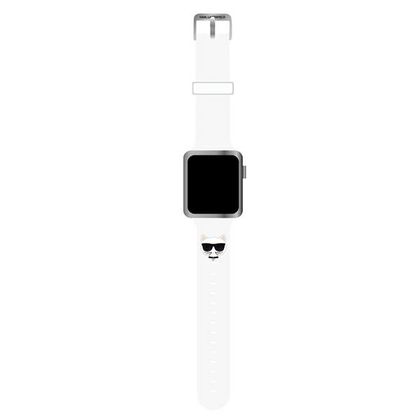 Karl Lagerfeld Pasek KLAWLSLCW AppleWatch 42/44/45/49mm biały/white strap Silicone Choupette Heads