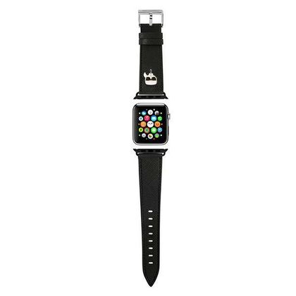 Karl Lagerfeld Pasek KLAWLOKHK Apple Watch 42/44/45/49mm czarny/black strap Saffiano Karl Heads