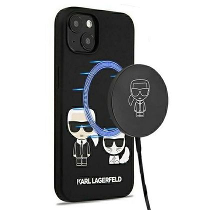 Karl Lagerfeld KLHMP13MSSKCK iPhone 13/ 14 / 15 6,1" hardcase czarny/black Silicone Karl & Choupette Magsafe