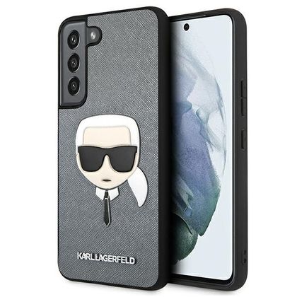 Karl Lagerfeld KLHCS22MSAKHSL S906 S22+srebrny/silver hardcase Saffiano Ikonik Karl`s Head