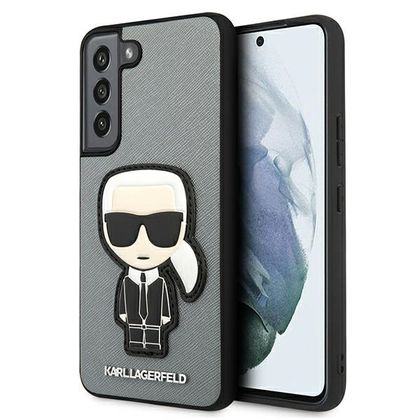 Karl Lagerfeld KLHCS22SOKPG S901 S22srebrny/silver hardcase Saffiano Ikonik Karl`s Patch