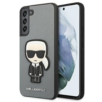 Karl Lagerfeld KLHCS22MOKPG S906 S22+srebrny/silver hardcase Saffiano Ikonik Karl`s Patch