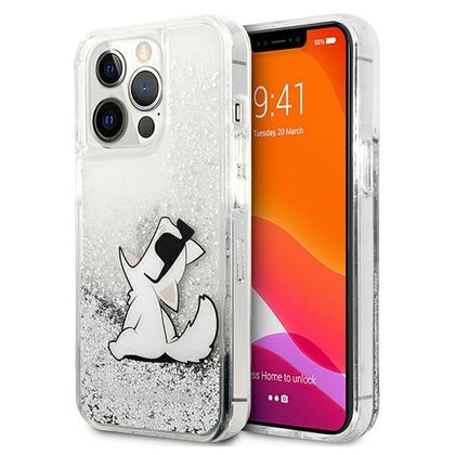 Karl Lagerfeld KLHCP13XGCFS iPhone 13Pro Max 6,7" srebrny/silver hardcase Liquid Glitter Choupette Fun