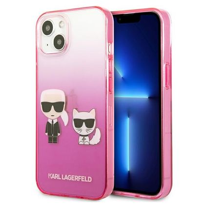 Karl Lagerfeld KLHCP13MTGKCP iPhone 13/ 14 / 15 6,1" hardcase różowy/pink Gradient Ikonik Karl & Choupette