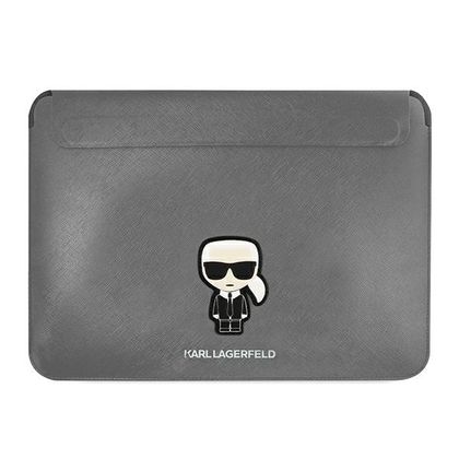 Karl Lagerfeld Sleeve KLCS14PISFG 14"srebrny/silver Saffiano Ikonik Karl