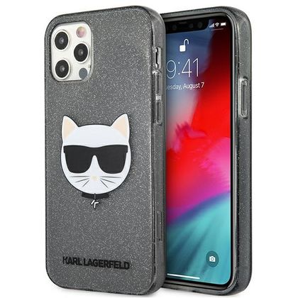 Karl Lagerfeld KLHCP12MCHTUGLB iPhone12/12 Pro 6,1" czarny/black hardcase Glitter Choupette