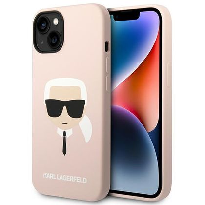 Karl Lagerfeld KLHMP14SSLKHLP iPhone 14 / 15 / 13 6,1" hardcase jasnoróżowy/light pink Silicone Karl`s Head Magsafe