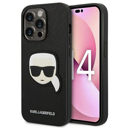 Karl Lagerfeld KLHCP14XSAPKHK iPhone 14Pro Max 6,7" czarny/black hardcase Saffiano Karl`s Head Patch