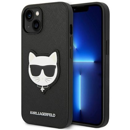 Karl Lagerfeld KLHCP14SSAPCHK iPhone 14 / 15 / 13 6,1" hardcase czarny/black Saffiano Choupette Head Patch