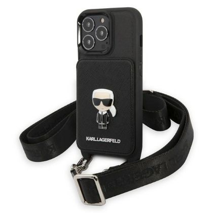 Karl Lagerfeld KLHCP13XSAIPCK iPhone 13Pro Max 6,7" hardcase czarny/black Saffiano Metal Ikonik