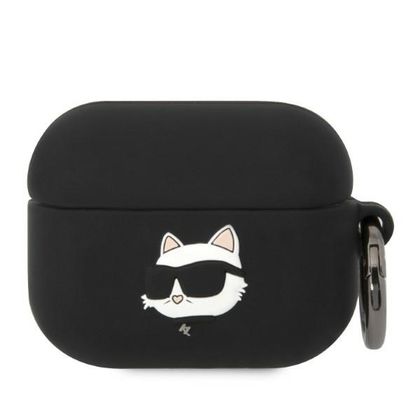 Karl Lagerfeld KLAPRUNCHK AirPods Pro cover czarny/black Silicone Choupette Head 3D
