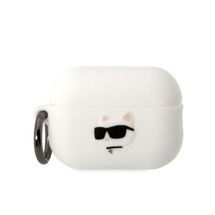 Karl Lagerfeld KLAP2RUNCHH AirPods Pro 2 (2022/2023) cover biały/white Silicone Choupette Head 3D