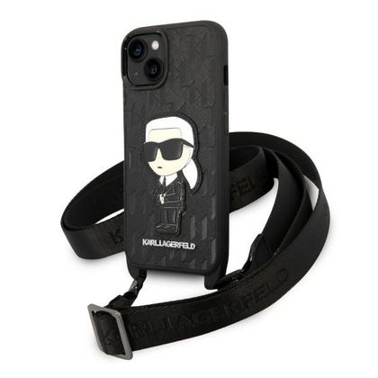 Karl Lagerfeld KLHCP14SSTKMK iPhone 14 / 15 / 13 6,1" czarny/black hardcase Monogram Ikonik Patch