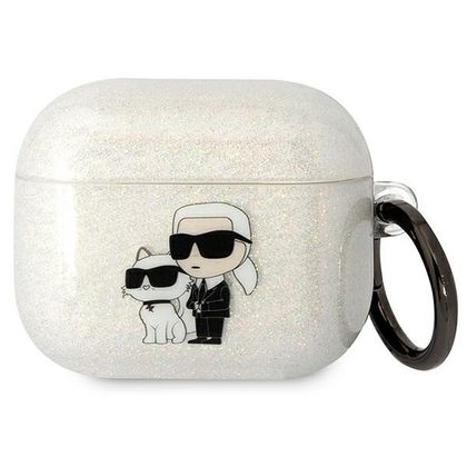 Karl Lagerfeld KLA3HNKCTGT Airpods 3cover transparent Glitter Karl&Choupette