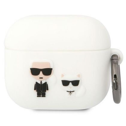 Karl Lagerfeld KLACA3SILKCW AirPods 3cover biały/white Silicone Karl & Choupette