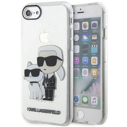Karl Lagerfeld KLHCI8HNKCTGT iPhone 7/8/SE 2020 / SE 2022 transparent hardcase Gliter Karl&Choupette