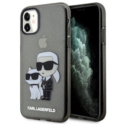 Karl Lagerfeld KLHCN61HNKCTGK iPhone 11/ Xr 6,1" czarny/black hardcase Gliter Karl&Choupette
