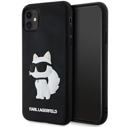 Karl Lagerfeld KLHCN613DRKHNK iPhone 11/ Xr 6.1" czarny/black hardcase Rubber Choupette 3D