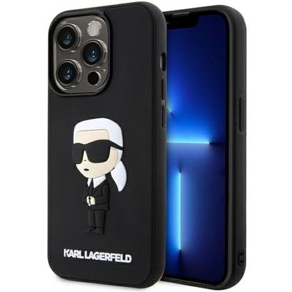 Karl Lagerfeld KLHCP14L3DRKINK iPhone 14Pro 6.1" czarny/black hardcase Rubber Ikonik 3D