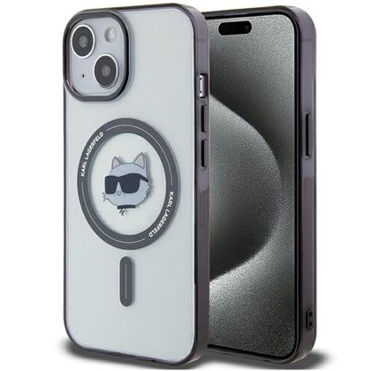 Karl Lagerfeld KLHMP15SHCHNOTK iPhone 15 / 14 / 13 6.1" transparent hardcase IML Choupette`s Head MagSafe