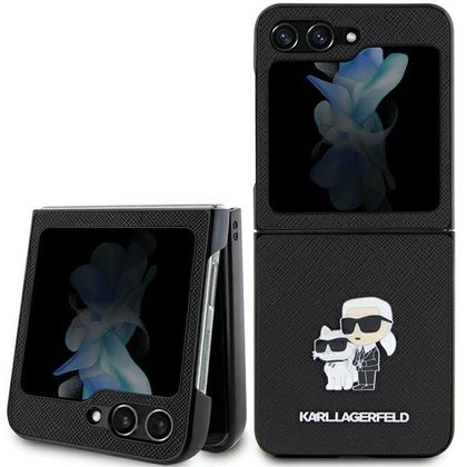 Karl Lagerfeld KLHCZF5SAKCNPK Z Flip5 F731 hardcase czarny/black Saffiano Karl&Choupette Pin