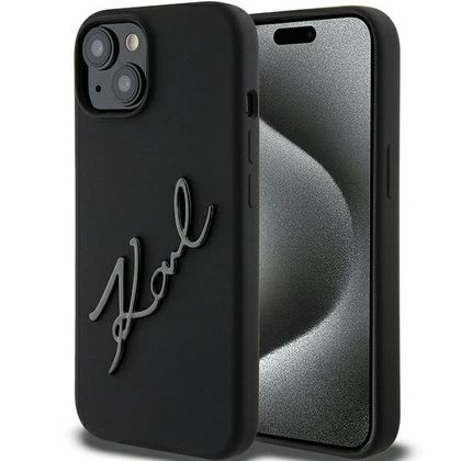 Karl Lagerfeld KLHCP15SSKSBMCK iPhone 15 / 14 / 13 6.1" czarny/black hardcase Silicone Karl Script