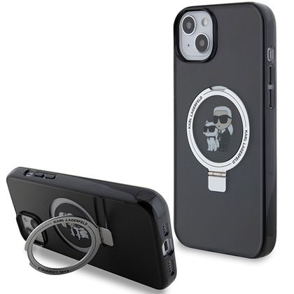 Karl Lagerfeld KLHMP15MHMRSKCK iPhone 15 Plus / 14 Plus 6.7"czarny/black hardcase Ring Stand Karl&Choupettte MagSafe