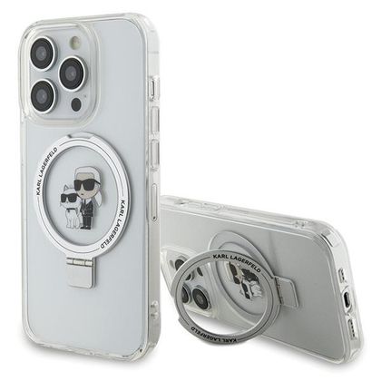 Karl Lagerfeld KLHMP14LHMRSKCH iPhone 14 Pro 6.1" biały/white hardcase Ring Stand Karl&Choupettte MagSafe