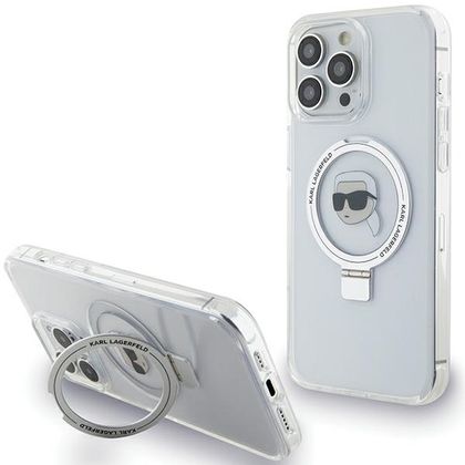 Karl Lagerfeld KLHMP15LHMRSKHH iPhone 15 Pro 6.1" biały/white hardcase Ring Stand Karl Head MagSafe