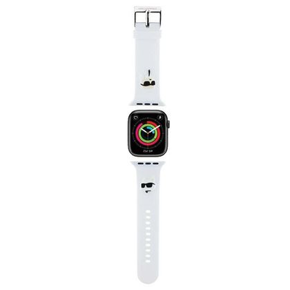 Karl Lagerfeld Pasek KLAWMSLKCNH AppleWatch 38/40/41mm biały/white strap 3D Rubber Karl&Choupette Heads