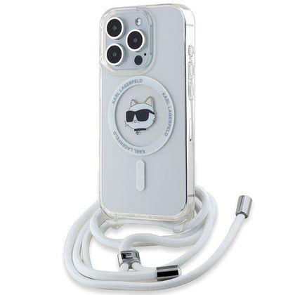 Karl Lagerfeld KLHMP14LHCCHNT iPhone 14 Pro 6.1" hardcase transparent IML Choupette Head & Cord Magsafe