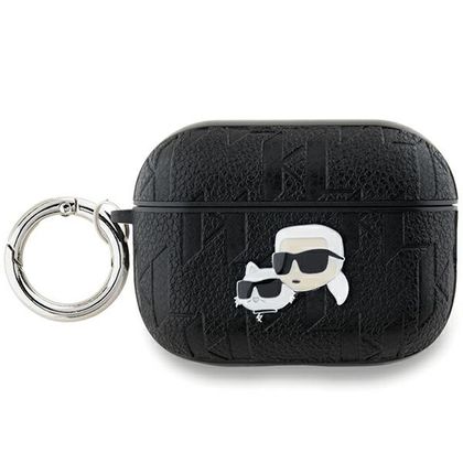 Karl Lagerfeld KLAP2PGKCPK AirPods Pro2 (2022/2023) cover czarny/black Monogram Karl & Choupette Head