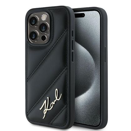 Karl Lagerfeld KLHCP13XPQDSMGK iPhone13 Pro Max 6.7" czarny/black hardcase Diagonal Quilted Script