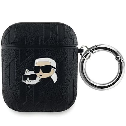 Karl Lagerfeld KLA2PGKCPK AirPods 1/2cover czarny/black Monogram Karl & Choupette Head