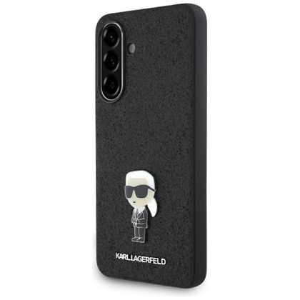 Etui Karl Lagerfeld Fixed Glitter Ikonik Logo Metal Pin do Samsung Galaxy A36 czarny