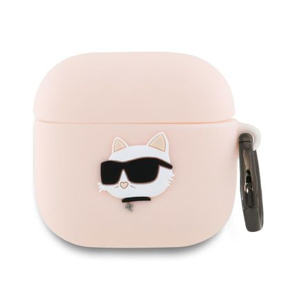 Karl Lagerfeld KLA4RUNCHP AirPods 4 / 5 cover różowy/pink Silicone Choupette Head 3D