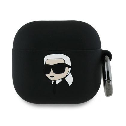 Karl Lagerfeld KLA4RUNIKK AirPods 4 / 5 cover czarny/black Silicone Karl Head 3D
