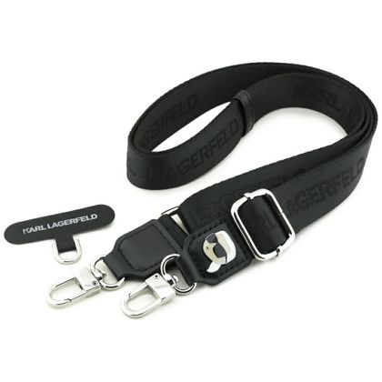 Uniwersalna smycz Karl Lagerfeld Universal Strap Tether Patch Karl Metal Logo czarny