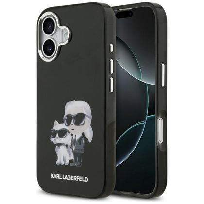 Etui Karl Lagerfeld IML Aquarelle Karl & Choupette & Logo MagSafe do iPhone 17 czarny