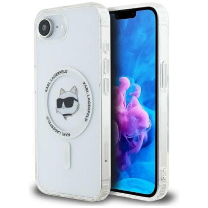 Etui Karl Lagerfeld IML Metal Choupette Head MagSafe do iPhone 16e / 17e biały
