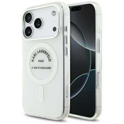 Etui Karl Lagerfeld IML Karl RSG Logo MagSafe do iPhone 17 Pro / 18 Pro przezroczysty