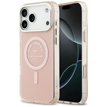 Etui Karl Lagerfeld IML Karl RSG Logo MagSafe do iPhone 17 Pro Max / 18 Pro Max różowy
