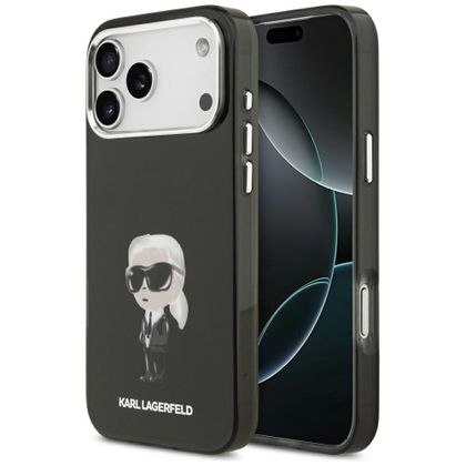 Etui Karl Lagerfeld IML Aquarelle Karl & Logo MagSafe do iPhone 17 Pro Max / 18 Pro Max czarny