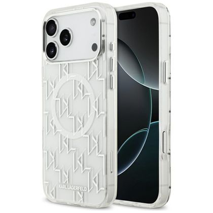 Etui Karl Lagerfeld IML KL Monogram MagSafe do iPhone 17 Pro Max / 18 Pro Max biały