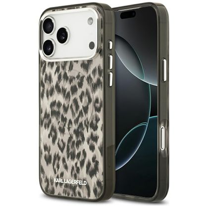 Etui Karl Lagerfeld IML Leopard Pattern MagSafe do iPhone 17 Pro Max / 18 Pro Max brązowy